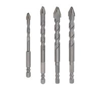 ECSiNG Juego de 4 brocas excéntricas de 6/8/10/12 mm, diámetro del vástago de 6,3 mm para azulejos, ladrillos, plástico, cemento, madera, vidrio, tungsteno, carbridas, HP981W