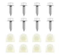 ECSiNG Juego de 8 Tornillos para Placa de matrícula con Tornillo insertado para Tornillos de matrícula de Acero Inoxidable para Accesorios de Coche