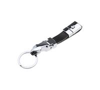 ECSiNG Llavero de coche con cabeza de leopardo para coche, llavero de cuero de 13,5 x 3 cm, adorno colgante para hombre, mujer, color negro