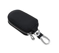 ECSiNG Llavero de coche de cuero para llavero de coche, protector multifunción, funda para llave de control remoto inteligente para mujeres y hombres, accesorios de coche negro