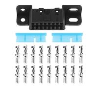 ECSiNG OBD2 Conector hembra de 16 pines OBDII adaptador automático de coche J1962 OBD 2 Kit de carcasa de enchufe para vehículo arnés fijo hembra montado enchufe puerto tablero