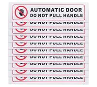 ECSiNG Paquete de 10 Pegatinas Automáticas para Señales de Puerta No Tirar Del Mango Señal de Precaución Pegatina Autoadhesiva de Advertencia para Furgoneta Coche Vehículo Taxi 150mm X 35mm