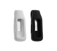 ECSiNG Soporte de clip compatible con Fitbit Inspire 2 Ace 3 Fitness Tracker a prueba de golpes de silicona suave de una sola pieza cubierta clip de bolsillo, 1 pieza negro y 1 pieza blanco