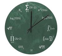 Ecuaciones Y Notaciones Matemáticas. Pizarra De Matemáticas. Relojes De Pared Silencioso Reloj De Cuarzo Fácil De Leer Redondo Reloj De Pared para Dormitorio Cocina Hogar 25Cm