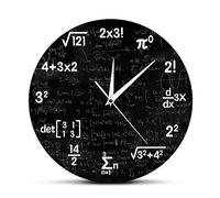 Ecuaciones y notaciones matemáticas Pizarra matemática Reloj de Pared Geek Regalos educativos para niños Maestros Decoración para el Aula de la Escuela (Sin Marco)