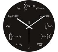 Ecuaciones Y Notaciones Matemáticas Redondo Relojes De Pared Moderno Reloj Decorativo Fácil De Leer Reloj Redondo para Oficina Decoración Cocina 25Cm