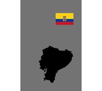 Ecuador Country Map and Flag Design Notebook: Gray Color Background