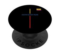 Ecuador Fe sobre el Miedo Bandera Cristiana Ecuatoriana Colores Arte PopSockets PopGrip Adhesivo