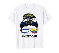 Ecuador Honduras Bandera Ecuatoriana Honduras Moño desordenado Camiseta