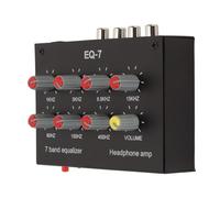 Ecualizador Ajustable de 7 Bandas, Amplificador de Coche EQ de 7 Bandas DC 5-12 V con Interfaz de 3,5 Mm, Rango de 60 Hz/150 Hz/400 Hz/1 KHz/3 KHz/6,5 KHz/15 KHz (Enchufe de la UE)