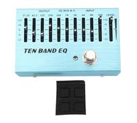 Ecualizador de 10 Bandas, Pedal de Ecualizador de bajo de Guitarra de un Bloque con Control de Volumen True Bypass y Luces Ambientales para bajo de Guitarra