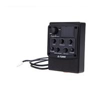 Ecualizador de ecualizador de 3 bandas con interruptor de fase, sintonizador, control de tono y volumen, 20 Hz-20 kHz, funciona con batería de 9 V, incluye pastilla piezoeléctrica, plantillas