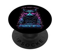 Ecualizador de música House Cat DJ I Play What I Want Rave EDM PopSockets PopGrip Adhesivo