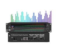 Ecualizador digital de 31 bandas, ecualizador gráfico de audio estéreo, 10 efectos preestablecidos + pantalla de audio LED, ajuste independiente: agudos, medios y graves,Dual-Channels