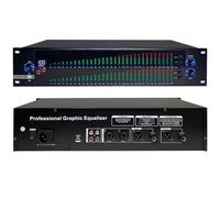 Ecualizador digital de 31 bandas, ecualizador gráfico estéreo de audio con pantalla de espectro LED, chip de procesamiento DSP, reducción de ruido y 10 efectos preestablecidos para estudio de