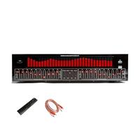 Ecualizador Digital de 31 Bandas, Ecualizador gráfico estéreo de Audio Digital con Control Remoto y Cable de Audio, reducción automática de Ruido, analizador de espectros de música LED(Red)