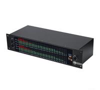 Ecualizador dual de 31 bandas con funcionalidad USB, procesador de audio digital, pantalla LCD, controles táctiles, agudos ajustables, rango medio, reducción de ruido de graves, metal