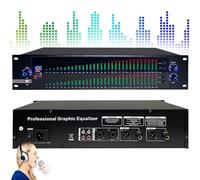 Ecualizador gráfico de 31 bandas con sintonizador digital, 10 ajustes preestablecidos personalizados, función de reducción de ruido para rendimiento profesional en el hogar y escenario, ideal para