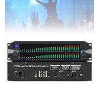 Ecualizador gráfico de 31 bandas, ecualizador digital LED con reducción de ruido, caja de metal, almacenamiento de memoria preestablecido de 10 para actuaciones en escenario, estudios de grabación
