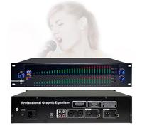 Ecualizador gráfico dual de 31 bandas para estudio, ecualizador digital estéreo profesional con pantalla de espectro LED, 10 efectos preestablecidos, ajuste independiente de bajos/medios/agudos