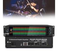 Ecualizador gráfico profesional de 31 bandas, ecualizador estéreo de 2 canales con pantalla LED y 10 ajustes preestablecidos, reducción automática de ruido + ajuste bajo/medio/alto para estudio en