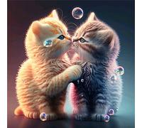 ECUCU Kit De Bordado De Punto De Cruz Con Estampado Gato lindo bordado a mano Animal 11CT Kits de punto de cruz, 30 * 40 cm Manualidades, Costura De Patrones Fáciles