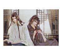ECUCU Kits De Bordado A Mano Dibujos animados Anime bordado Wei Wuxian y Lan Zhan Kit de punto de cruz preimpreso, 50 * 70 cm para niños y adultos principiantes