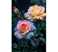 ECUCU Punto De Cruz Kit Completo Principiantes Kit de bordado de patrón de punto de cruz preimpreso de rosa rosa,G Patrones Fáciles De Bordar Para Niñas, Manualidades