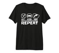 Ecuestre Ride-Repeat Divertidas de la equitación Caballo Camiseta Premium