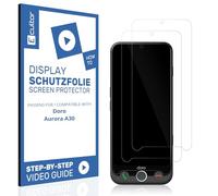 Ecultor 2x película protectora 3D compatible con Doro Aurora A30, Flexible, 100% cobertura, Fingerprint-ID Compatible, película protector de pantalla