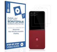 Ecultor 2x película protectora 3D compatible con Motorola Razr 60 Ultra Aussen-Display, Flexible, 100% cobertura, Fingerprint-ID Compatible, película protector de pantalla