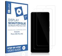 Ecultor 2x película protectora 3D compatible con Xiaomi Poco M6 Pro 4G, Flexible, 100% cobertura, Fingerprint-ID Compatible, película protector de pantalla
