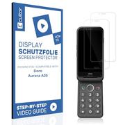 Ecultor 2x película protectora 3D mate compatible con Doro Aurora A20, Flexible, 100% cobertura, Fingerprint-ID Compatible, protector de pantalla