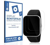 Ecultor 2x película protectora 3D mate compatible con Sector Smartwatch S07, Flexible, 100% cobertura, Fingerprint-ID Compatible, protector de pantalla