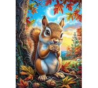 Écureuil Avec UNE glande Dans le Jardin d'automne Puzzle 1000 Piezas Cartón Blanco Premium para Expertos Animal Planta Tiempo Ocio En Casa Relajación Mental para Enmarcar 1000 PCS
