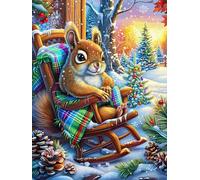 Écureuil Dans un Rocking-Chair Rompecabezas 1000 Piezas Cartón para Niños Mayores 14 Años Mitos Animal Planta Tiempo Libre Actividad Antiestrés Más Vendido Detalle Único Original 1000 PCS