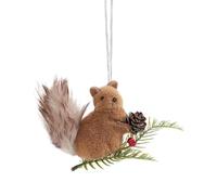ÉCureuil Roux -Peluches ÉCureuil À Collectionner, Breloque ÉCureuill, Branches De Réalistes, Ornement Animal Pour Fenêtre, Extérieur, ÉTagère, Plafond | Cheminée, Mur, Sapin De No