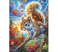 Écureuil Sur UNE branche d'arbre Puzzle 300 Piezas Papel Adolescentes Mitos fantásticos Actividad Días Libres Actividad Mente Colección Rompecabezas Regalo Creativo 300 PCS