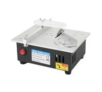 ECUTEE Mini sierra circular de mesa ajustable, sierra de mesa eléctrica, 96 W, portátil, pequeña, herramienta de corte para madera DIY, con regulación de velocidad de 7 velocidades, 5000 rpm