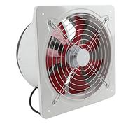 ECUTEE - Ventilador axial de 220 V, 300 mm, ventilador extractor de pared, ventilador de metal industrial, para cocina, baño, garaje, color blanco y álabes rojos, 2650 m³/h