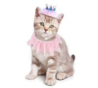 ECVGHD Festive Pet - Juego de coronas y collar de princesa para vestir a tu amiga. Accesorios para fotos