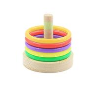 ECVGHD Plataforma de madera para pájaros, loros, anillos de plástico, para entrenamiento de inteligencia, juguete para masticar, juguete para mascotas
