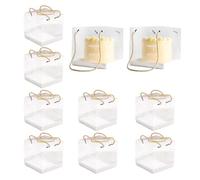 ECVUKQ 10 cajas para tartas, caja de regalo transparente de 4 pulgadas con 2 correas de transporte, caja para tartas, caja transparente para tartas, cajas de transporte, cajas transparentes para