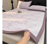ECwtpndf Esterilla Plegable de Seda de Hielo, Colchoneta for Dormir de ratán Helado con Fundas Almohada, Multicolor, Varios tamaños(Purple,59 * 79in/150 * 200cm)