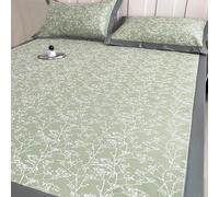 ECwtpndf Esterilla Plegable de Seda de Hielo, Juego de tapete ratán Hielo Multicolor Varios tamaños(Green,35 * 79in/90 * 200cm)
