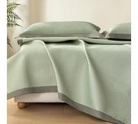 ECwtpndf Esterilla Plegable de Seda de Hielo, Tapete refrescante Ice Silk con Fundas de Almohada, Multicolor, Varios tamaños(Green,180cmx200cm/71 x79)