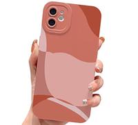 ECZOIL Funda Compatible con iPhone 12 de 6,1 Pulgadas,Cute Aesthetic Pintado Arte Lente Protector Delgado Caso de teléfono Suave TPU Mujeres niñas Phone Case for iPhone 12-Marrón