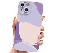 ECZOIL Funda Compatible con iPhone 14 de 6.1 Pulgadas,Cute Aesthetic Pintado Arte Lente Protector Delgado Caso de teléfono Suave TPU Mujeres niñas Phone Case for iPhone 14-Violeta