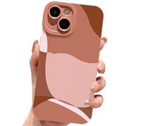 ECZOIL Funda Compatible con iPhone 15 Plus de 6,7 Pulgadas,Cute Aesthetic Pintado Arte Lente Protector Delgado Caso de teléfono Suave TPU Mujeres niñas Phone Case for iPhone 15 Plus-Marrón