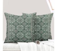 ECZOIL - Juego de 2 fundas de cojín (45 x 45 cm, diseño boho étnico, estilo vintage, funda de almohada suave, para casa, salón, dormitorio, sofá, bohemio, art deco, color azul